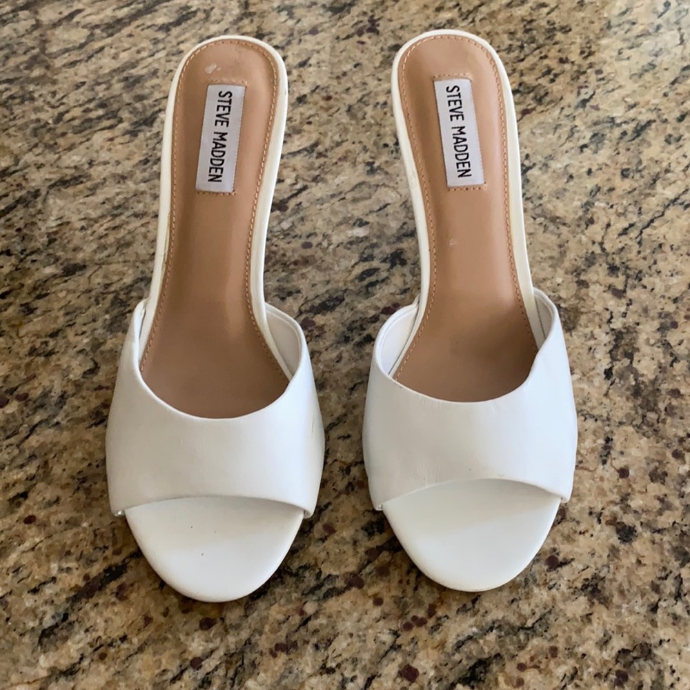 White Steven Madden sandals